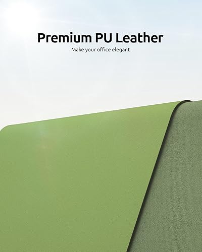 Miniatura 11 de YSAGi Protector de escritorio de cuero, tapete de oficina, alfombrilla grande para mouse, antideslizante, de piel sintética, almohadilla