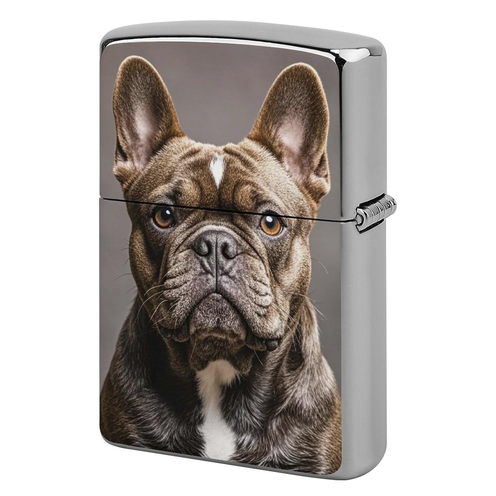 French Bulldog Lighter Case Vintage Metal Lighter Cover Reusable Lighter Protective Sleeve Unique Design Personalized Lighter Sleeve Holder Against Dust and Scratches