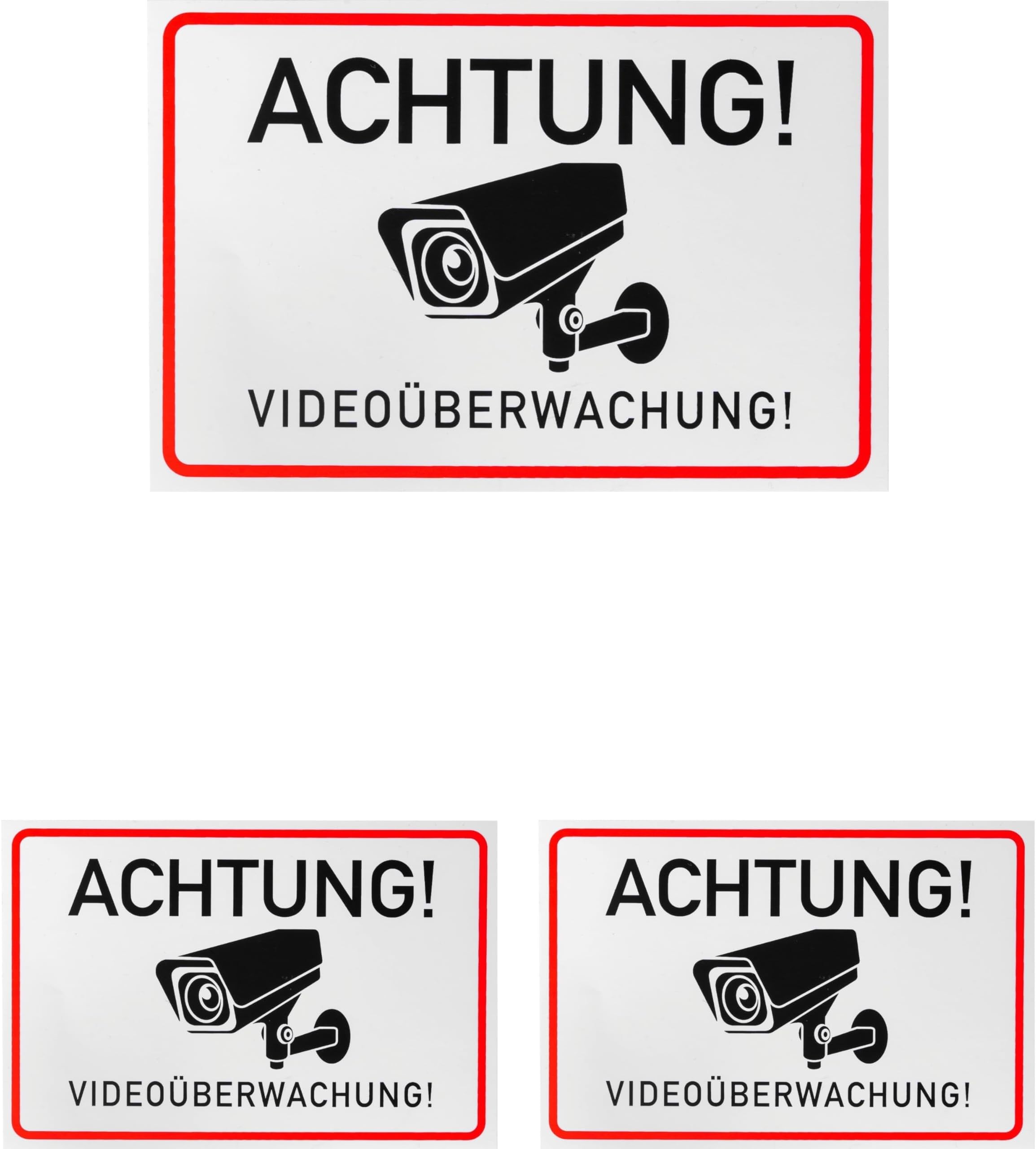 Aufkleber 'Achtung VIDEOÜBERWACHUNG' – 10x10 Cm, 25 Stück, Wetterfest & Selbstklebend