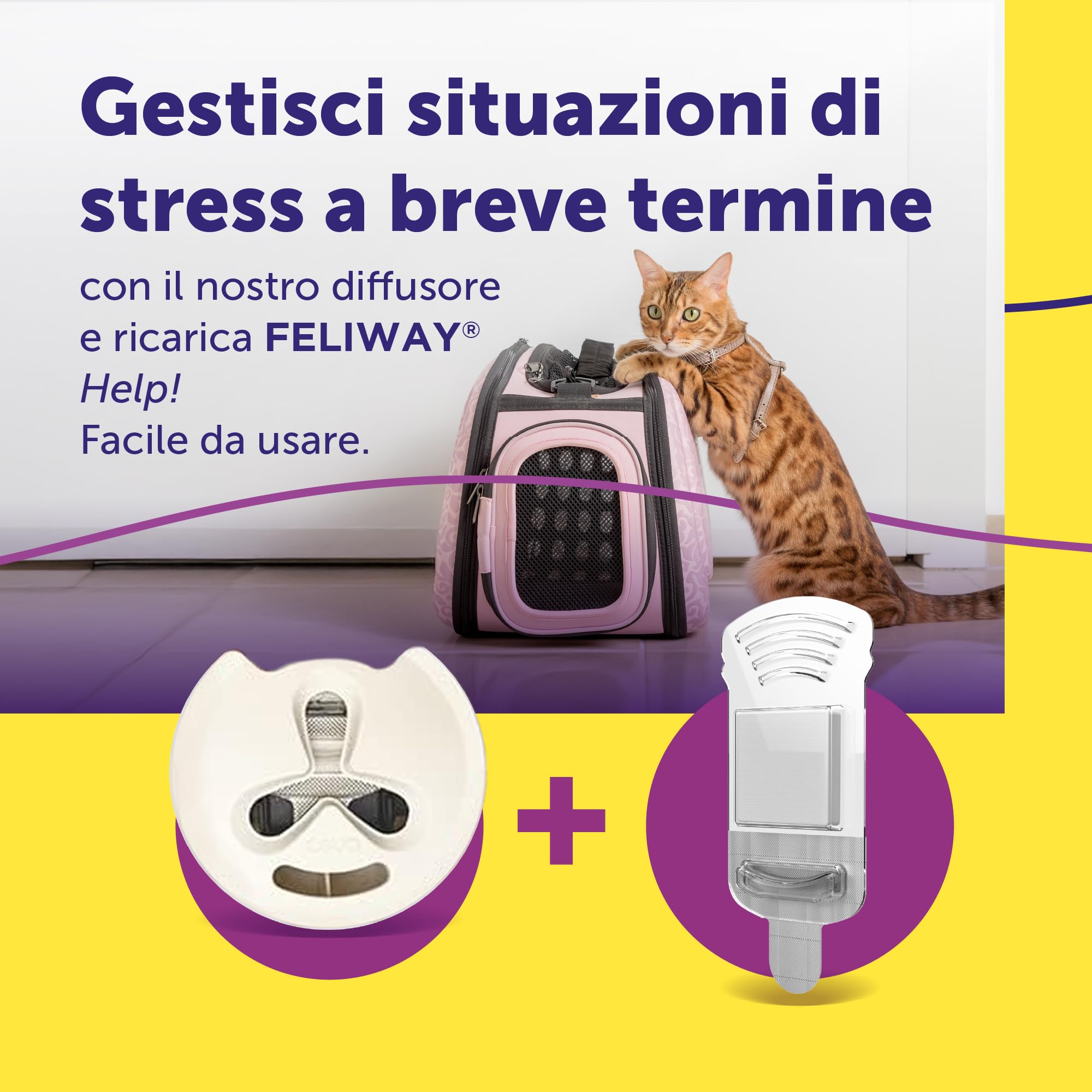 FELIWAY Help! Kit Diffusore Calmante per Gatti – 7 Giorni – Aiuta a tranquillizzare il tuo gatto ogni giorno o in occasioni stressanti. Raccomandato dai veterinari, Clinicamente testato.