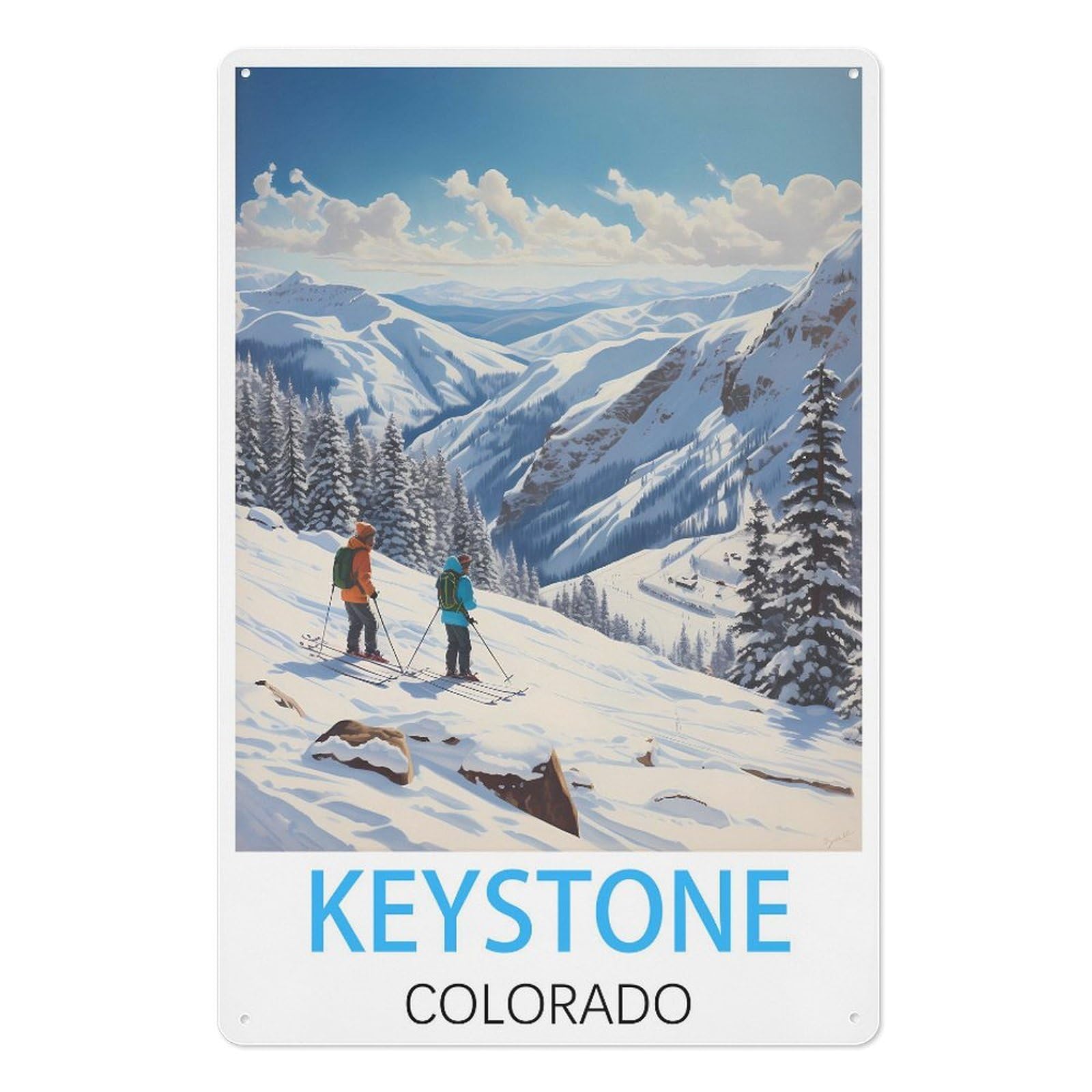Keystone Colorado Retro Design Tin Paintings Vintage Tin Sign 08x12inch(20x30cm) Wall Art for Home Office Bedroom Living Room Cafes Wall Decor