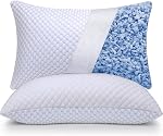 OSBED Shredded Memory Foam Pillows King Size Set of 2, Cooling Pillows for Sleeping 2 Pack, Adjustable Loft Bed Firm or Soft Pillows for Side, Back, Stomach, Hot Sleepers (20"x 36")