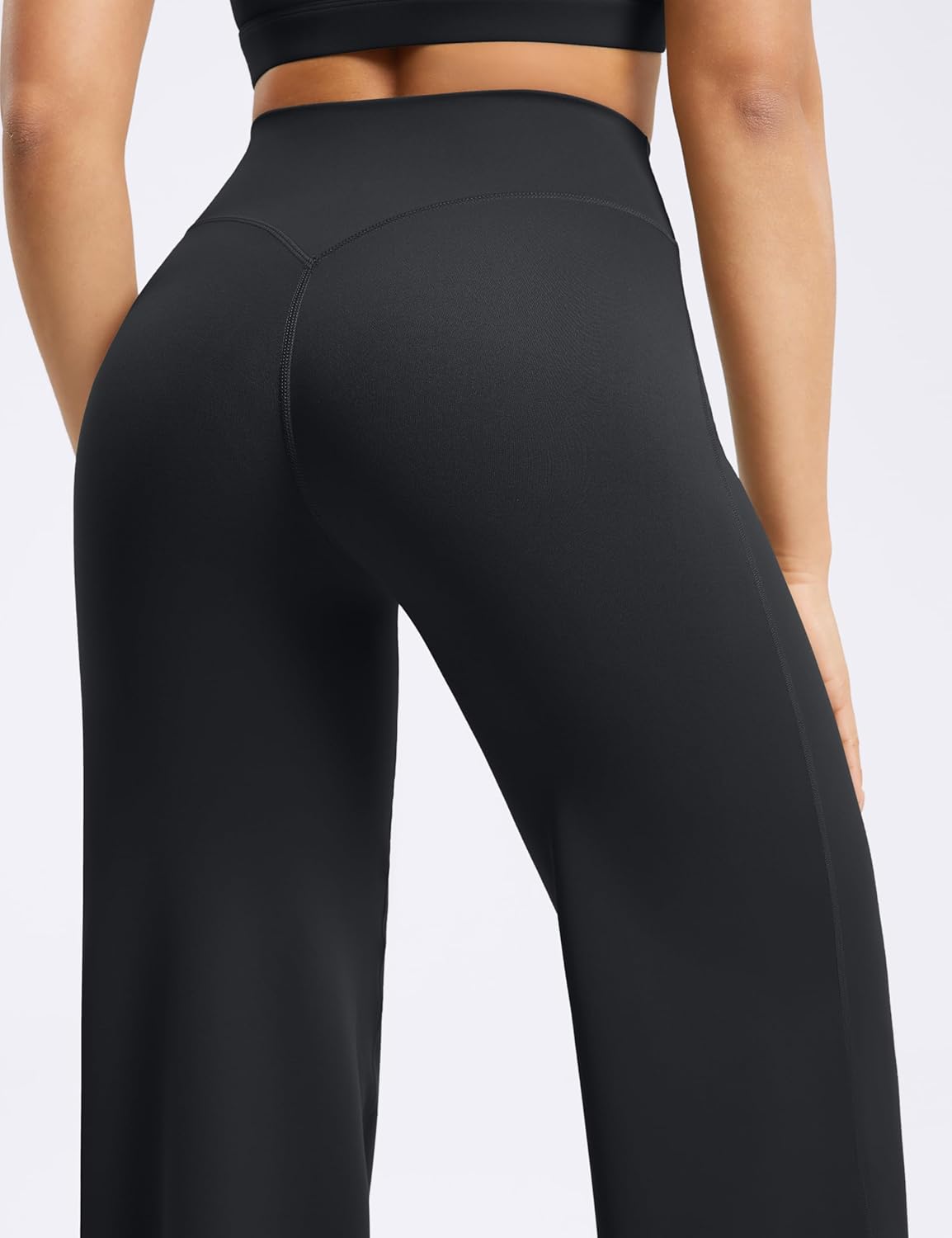 POSHDIVAH Creamlift Straight Leg Yoga Pants - 29"/31"/33" High Waisted No Front Seam Wide Leg Leggings Workout Bottoms