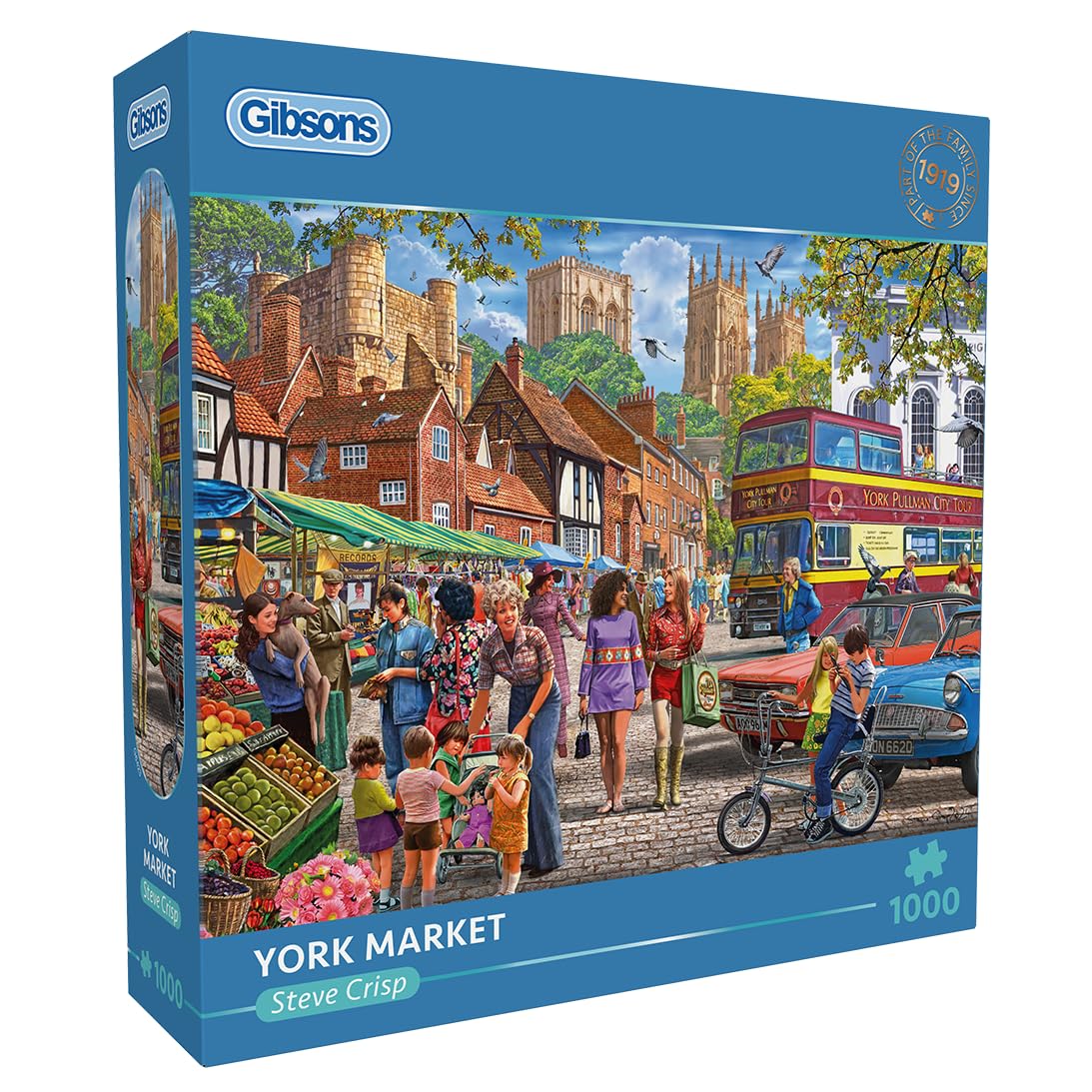 Gibsons York Market 1000 Piece Jigsaw Puzzle for Adults Nostalgic Beautiful Colourful Artwork Sustainable Puzzle Premium 100% Recycled Board | Great Gift