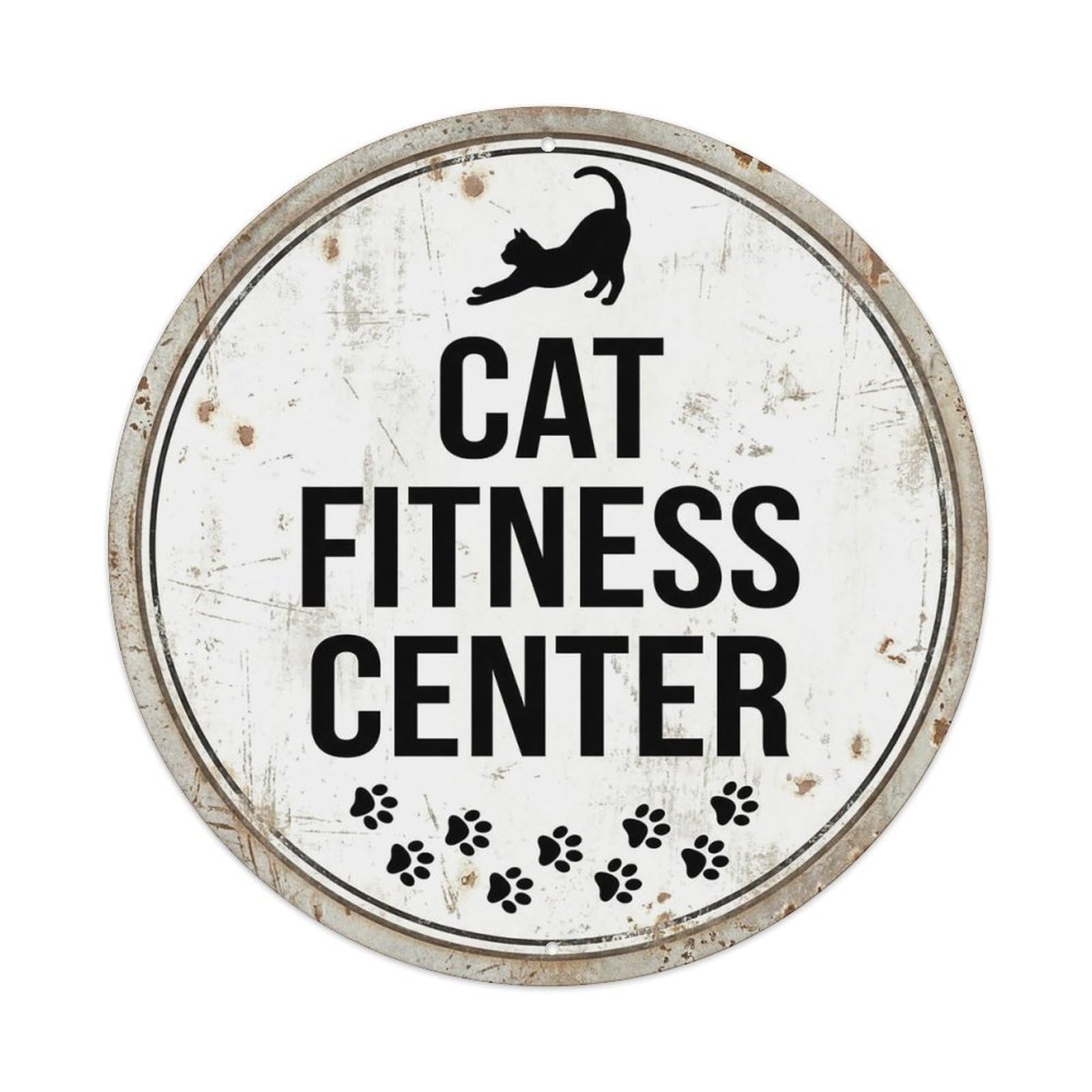 Vintage Cat Fitness Center Decor Metal Tin Sign