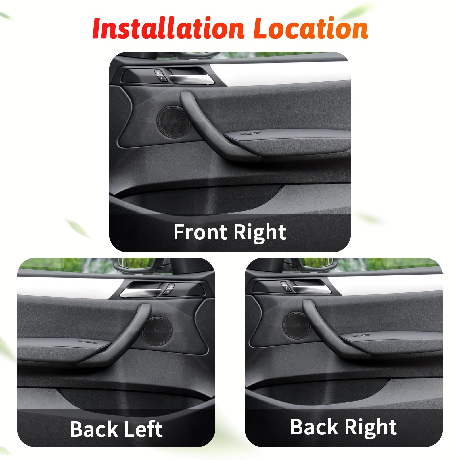 3 pezzi di ricambio per maniglia interna anteriore destra e posteriore sinistra/destra per BMW X3 F25 18d 18i 20i 2010-2016, X4 F26 20dX 20iX 28iX 30dX 35dX 35iX M40iX 2014 2015 2016 2017.
