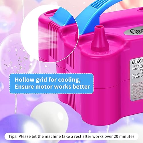 Miniatura 4 de Growsun Bomba eléctrica de globos de 110 V 600 W, kit de arco de guirnalda de globos, inflador de aire para decoración de globos de fiesta, tira