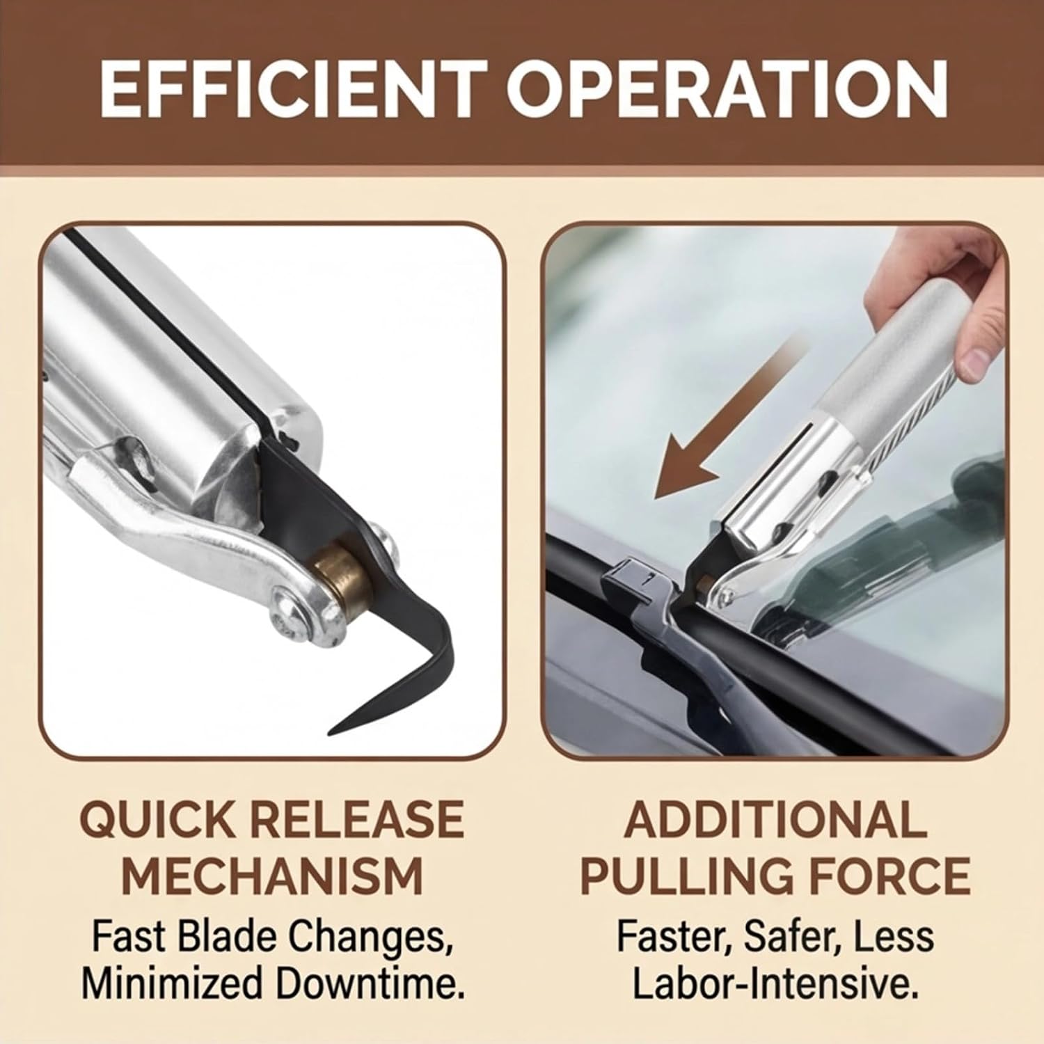 Windshield Removal Tool, Cold Knife Quick Release Professional Auto Glass Removal Tool, with Tempered Steel Blade for Car Windshield Replacement, Windscreen Trim Removal, Automotive Pry Cutter