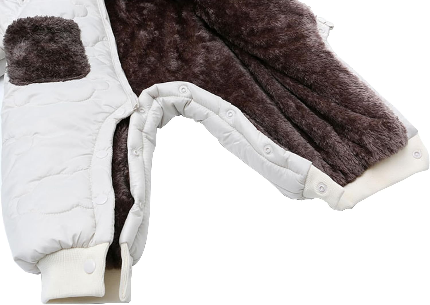 DINGDONG'S CLOSET Baby Boys Girls Snowsuit Winter Hooded Puffer Romper Ears Thicken Outfit Pocket Jacket Outerwear