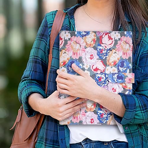 Miniatura 6 de LOSOPHY Carpeta de cuero con tres anillos de 1 pulgada para mujer, organizador de documentos con cremallera (10 x 13 pulgadas), padfolio de oficina