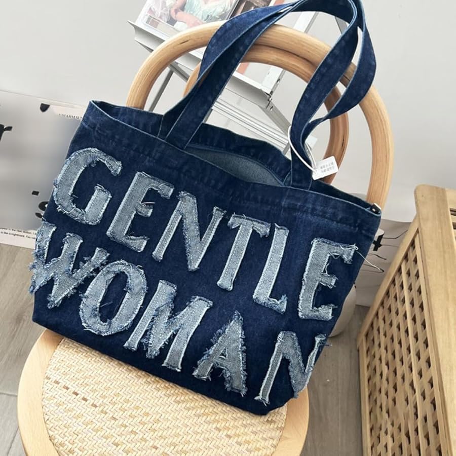 Amazon | [JINFE] トートバッグ デニム バッグ 大容量 A4サイズ