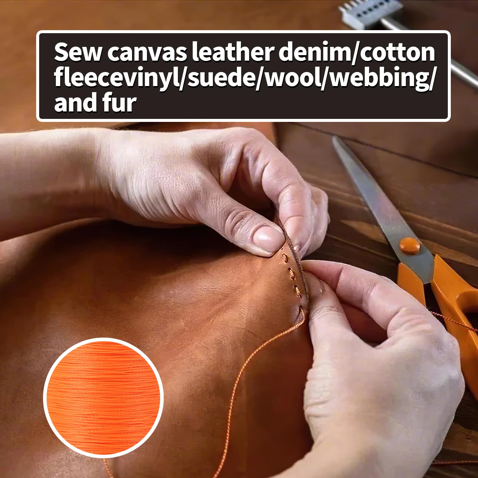 10 carretes de hilo de tapicería extrafuerte, hilo de nailon unido para máquina de coser para coser 10 colores, hilo resistente para máquina, hogar, mano, manualidades, bricolaje y cuero vaquero