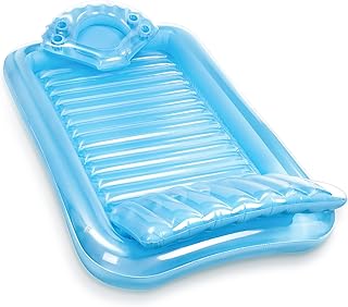Inflatable Tanning Pool Lounge Float, Suntan Raft Float | Personal Blow Up Pool Lounger with Pillow and Cup Holder, Sunbathing Pool for Adult Kids | Floating Bar Accessory for Pool Party