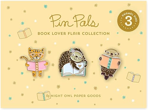 Miniatura 1 de Night Owl Paper Goods Book Lover - Juego de regalo de 3 pines esmaltados