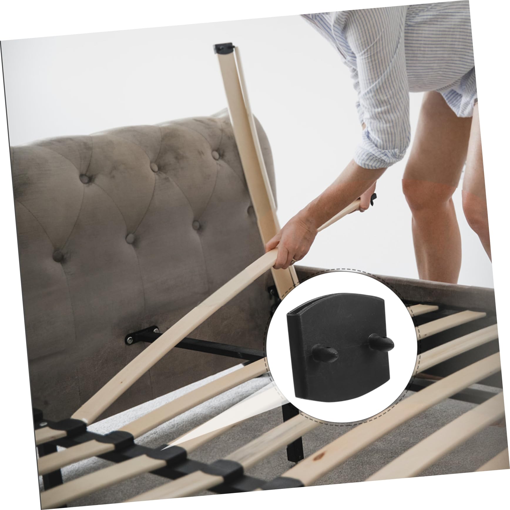 OUNONA Furniture Accessories 20pcs Bed Slat Holders Center Caps for Bed Base Durability