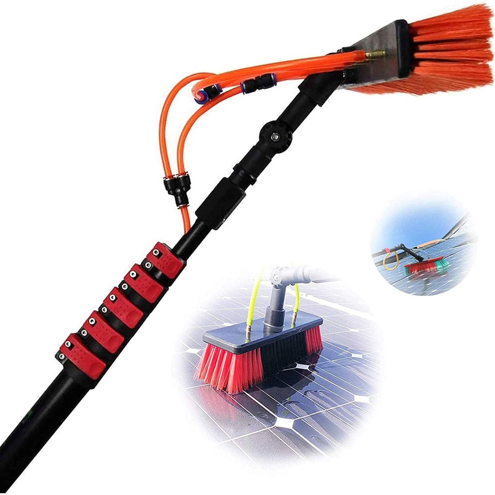 Cepillo de limpieza de paneles solares kit cópico de limpieza de ventanas de 30 pies herramienta eficiente de mantenimiento de paneles solares ideal para el cuidado del sistema fotov