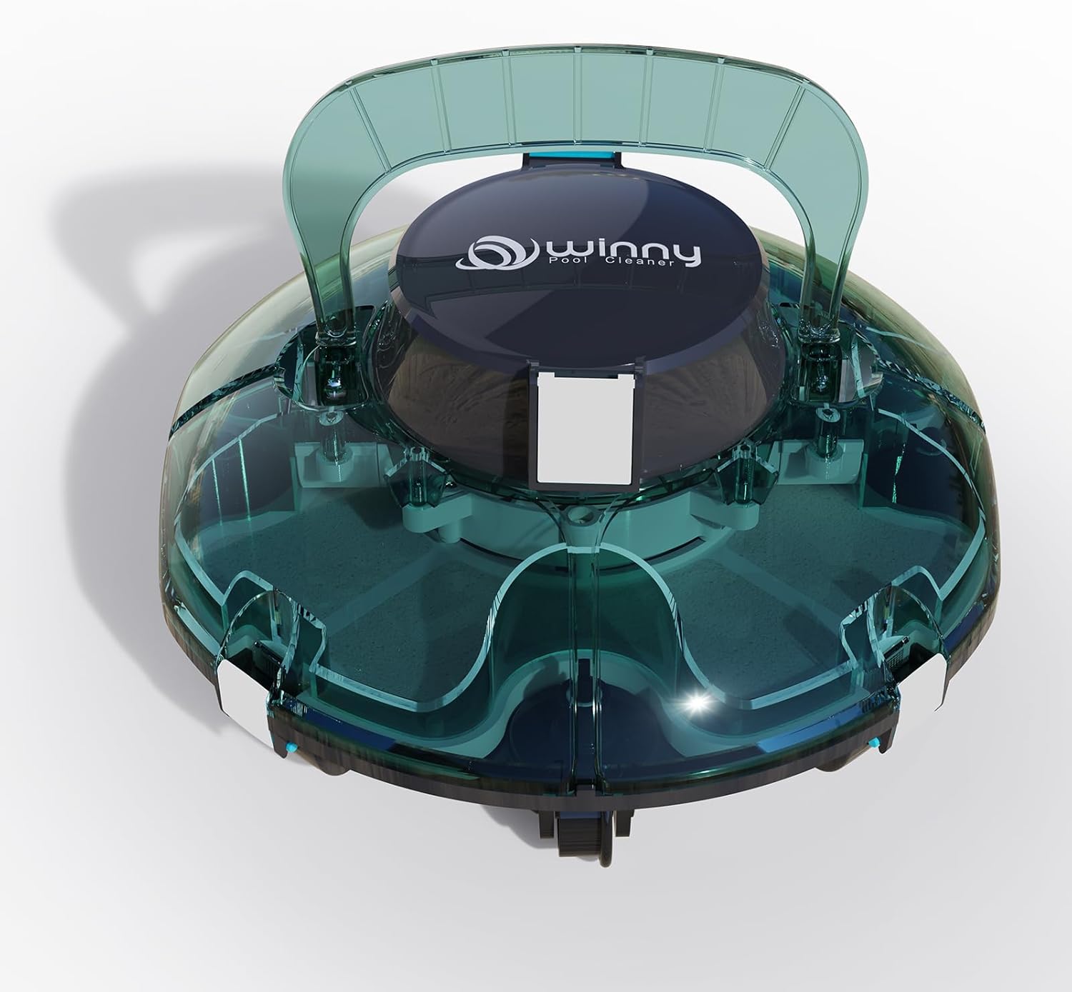 (2026 Upgrade) Cordless Robotic Pool Cleaner, Lasts 80 Min, Automatic Vacuum for Above-Ground Pools up to 645 Sq.ft,Portable, Self-Parking (Transparent Green White)