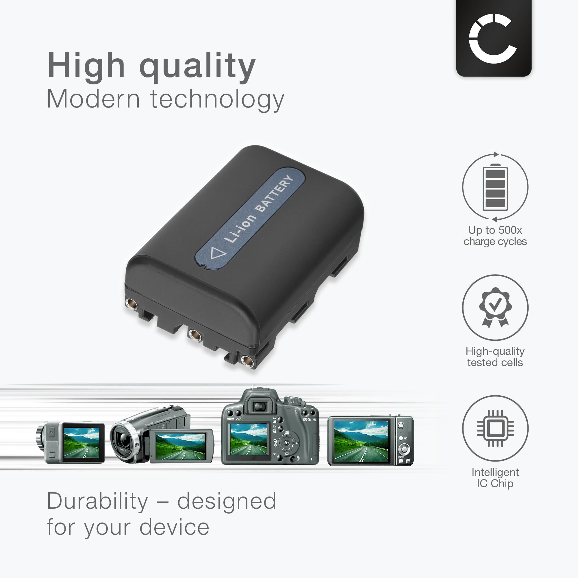 CELLONIC, Bateria do aparatu kompatybilna z Sony NP-FM500H, NP-FM50, Cyber-Shot NP-FM30 (7,4 V, 1600 mAh)