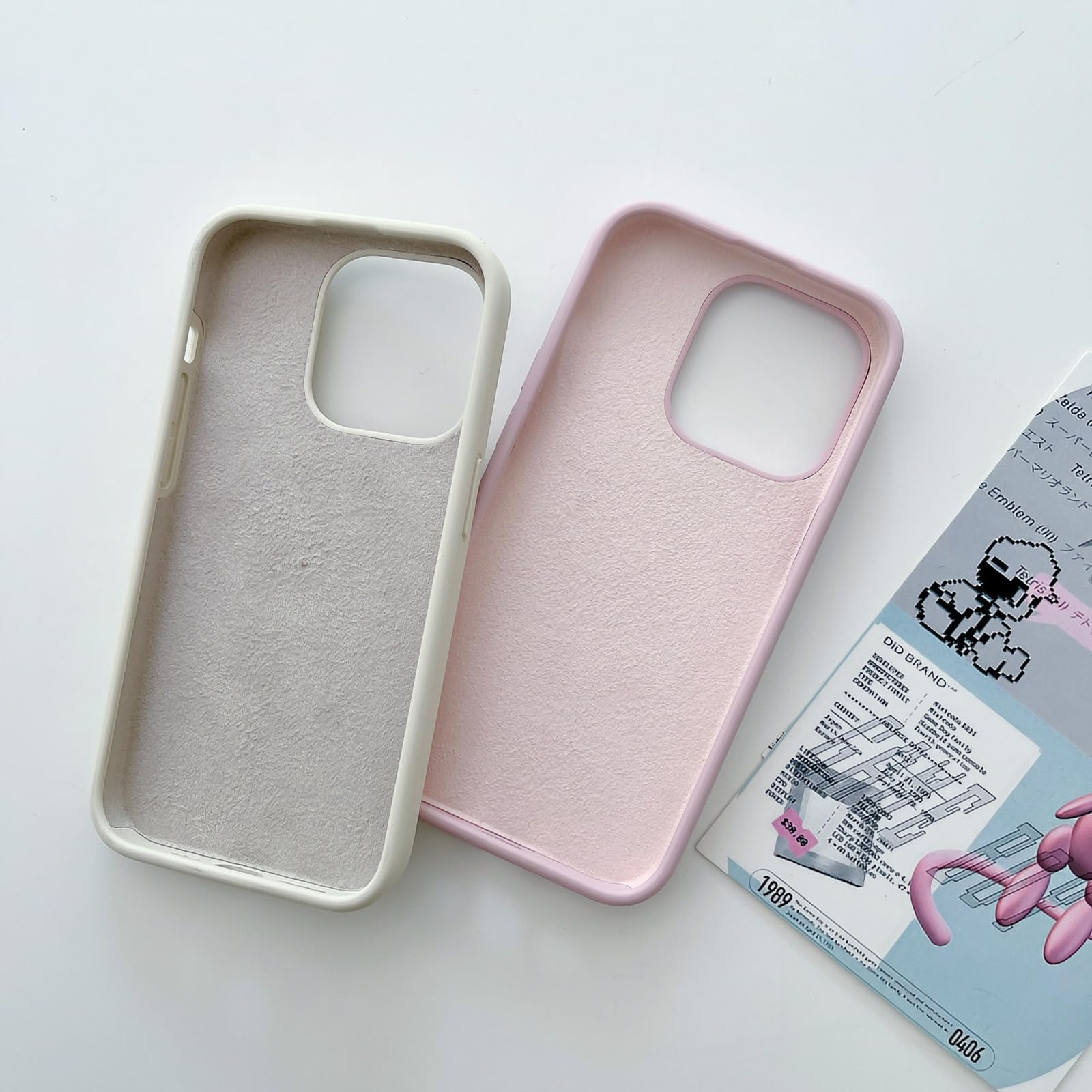 LXURY Custodia Silicone per iPhone 15 PRO Max/15 Pro/15 Plus/15, Magnetica Cavalletto 2 in 1 Caso con Lens Protezione Vera Silicone Liquido Copertura,Bianca,15 Plus''