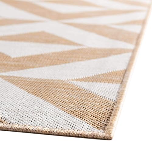 Vista 28 de Unique Loom Unique Loom Outdoor Collection - Alfombra de área - Napa (3 pies 3 pies, redonda, amarillo y aguamarina/amarillo)