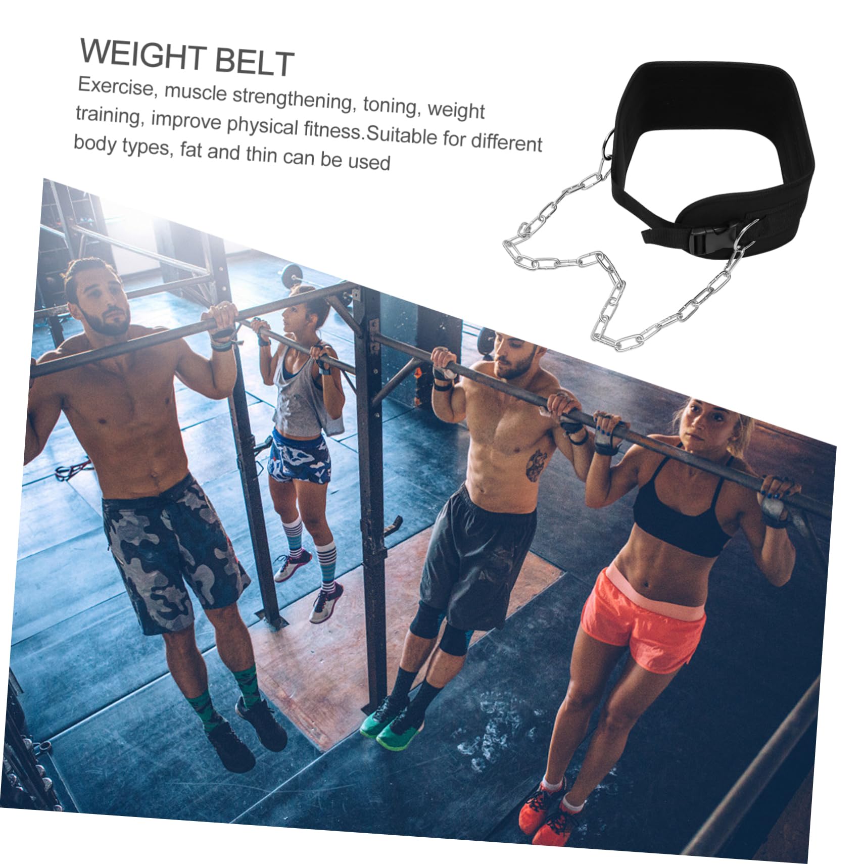 SUPVOX 1pezzi Cintura Per Sollevamento Pesi Con Catena Galvanizzata Attrezzatura Per Allenamento Muscolare Per Dips e Trazioni Protezione Della Vita Accessorio Fitness Per Uomini e Donne
