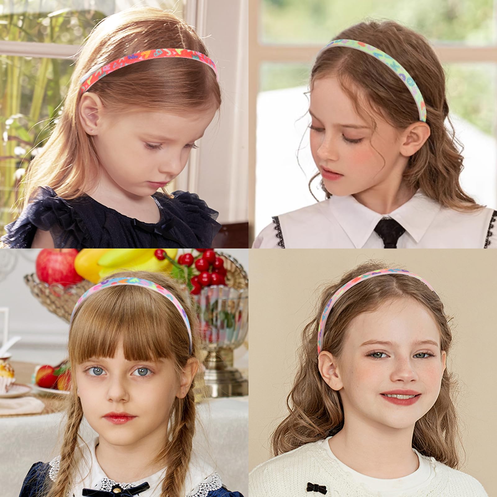 Candygirl Rainbow Headbands Glitter Headband for Girls Kids,Sparkly Hairbands with Teeth Cute Non-slip Bling Thick Headband,Sequins Headbands Glitter Hair Accessories for Little Girls(Letter) - Image 2