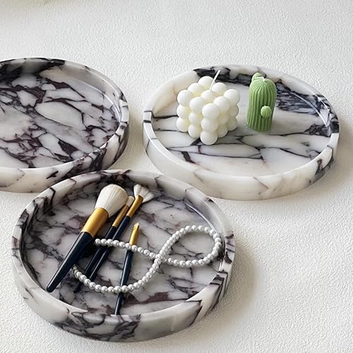 Miniatura 6 de StonePlus Bandeja de baño de mármol real natural para tazas, champú y perfume (negro gris, 9.84 pulgadas de profundidad x 1.18 pulgadas de alto)