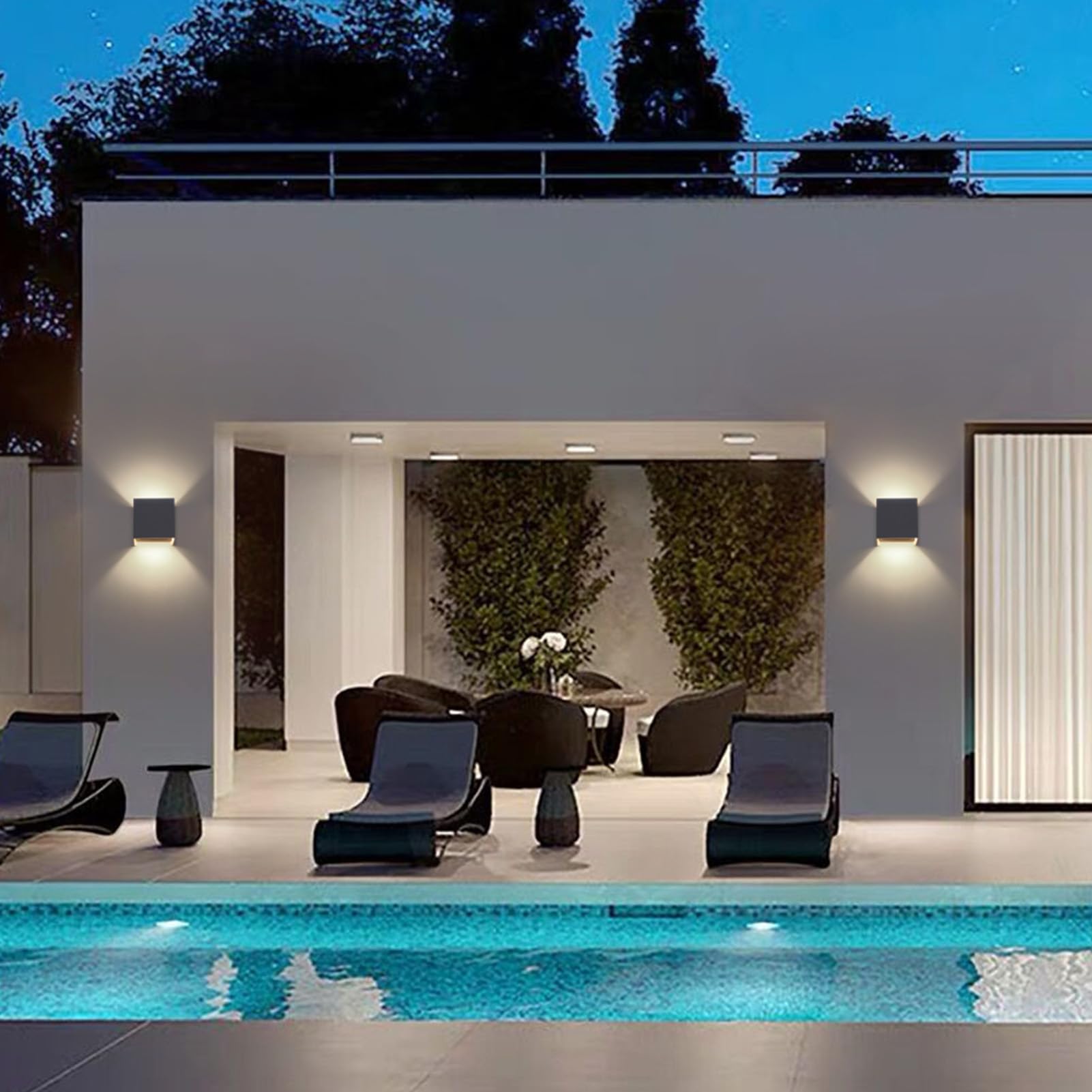 Klighten 4 Pezzi Lampada da Parete Esterno/Interno Moderno Up Down, Applique da Parete 9W con Lampadina G9 Sostituibile, Applique da Esterno IP54 Impermeabile, Bianco Neutro 4000K, Antracite Ral 7016
