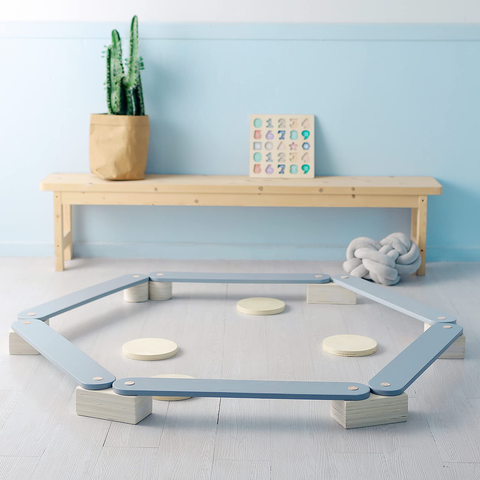 Avrsol Wooden Balance Beam for Kids Gymnastics Obstacle Course