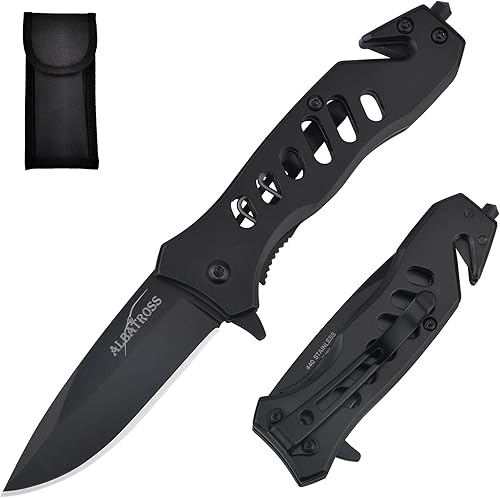 Albatross EDC Cool Sharp Tactical - Cuchillo de bolsillo plegable cuchillo de apertura asistida por resorte SpeedSafe con bloqueo de lĂnea Albatross EDC Cool Sharp Tactical - Cuchillo de bolsillo plegable cuchillo de apertura asistida por resorte SpeedSafe con bloqueo de lĂnea