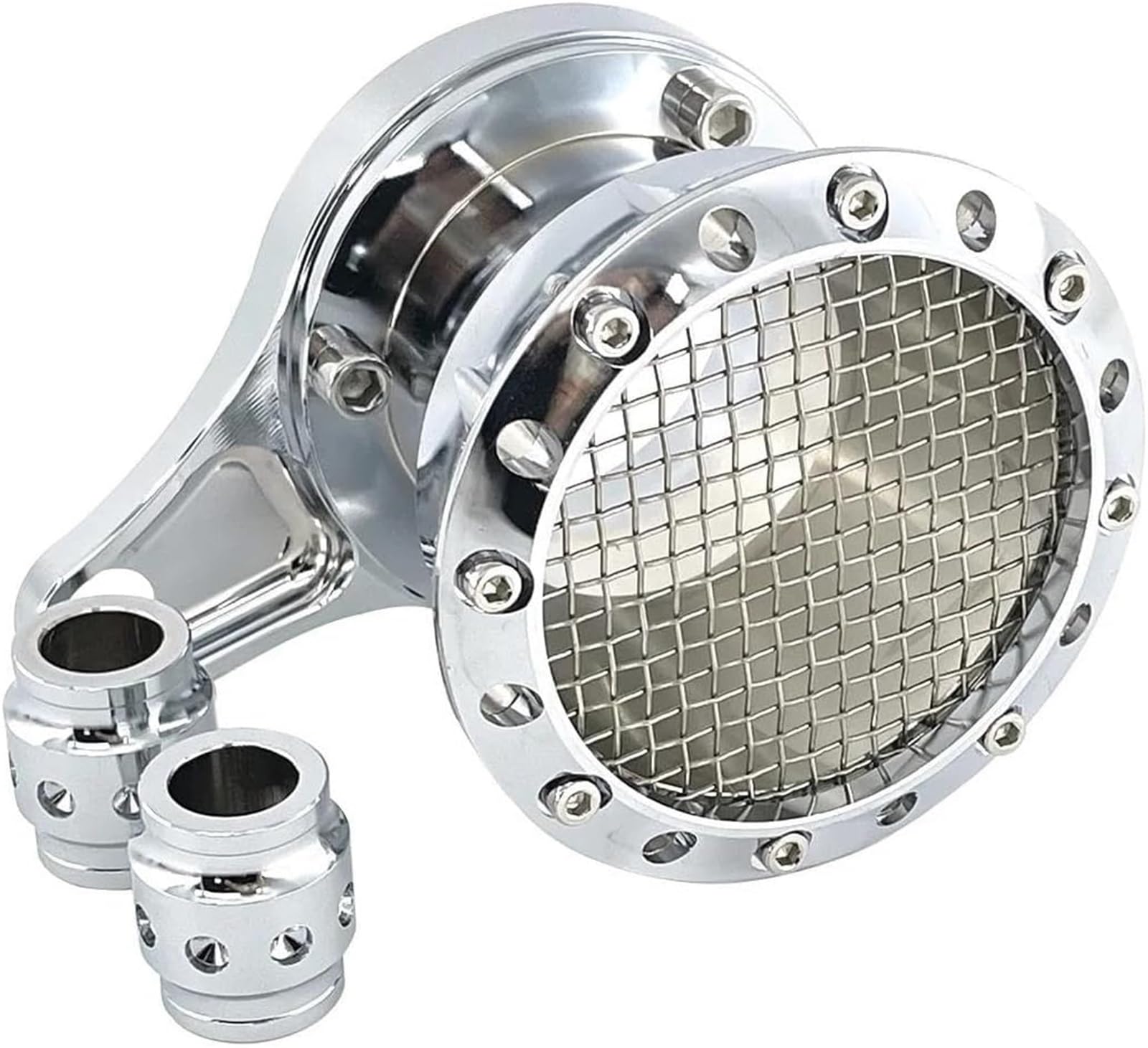 Drezzo Carburador cortacésped Piezas de Motor Carburador para Harley Motocicleta Retro Filtro Aire Limpiador(Chrome)