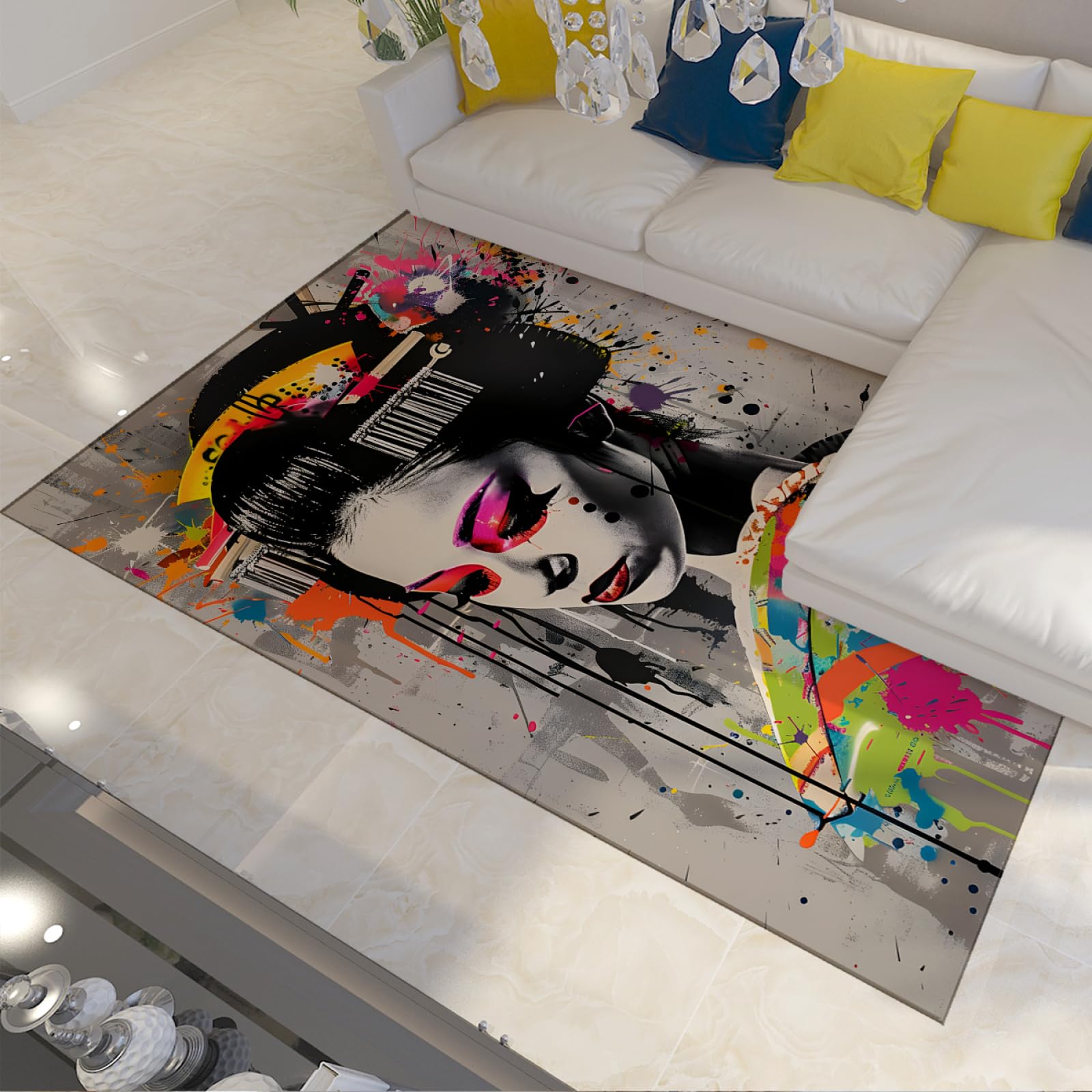 Tapis de sol japonais horreur fille pour sublimer la décoration de votre salon ou chambre