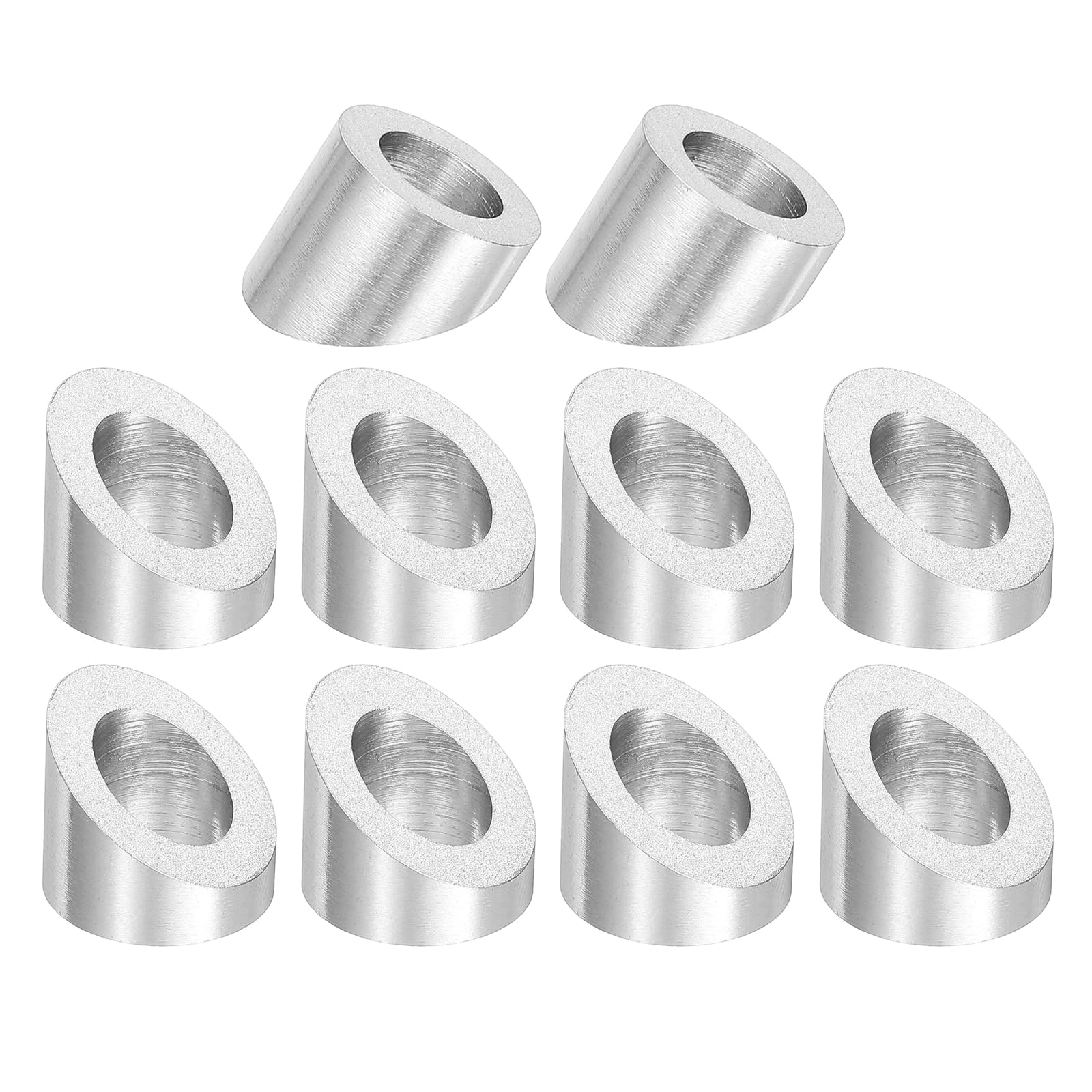QUARKZMAN 20 Pcs 3/8" 33 Degree Angolo Rondella Smussata, T316 Acciaio Inossidabile Rondella Angolata per Ringhiere a Cavo Estremità Scale Posti in Legno Metallo, Argento