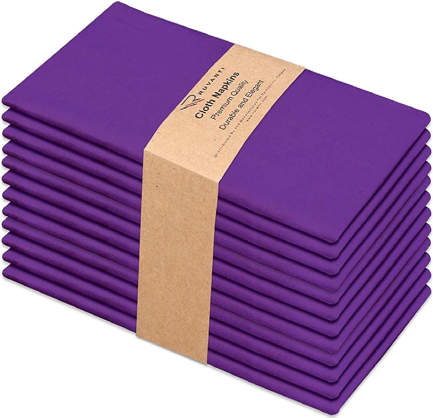 Ruvanti Kitchen Cloth Napkins 12 Pack 18 X 18 Inches ,Dinner Napkins Soft and Comfortable Reusable Napkins - Durable Linen Napkins - Perfect Table Napkins / Purple Napkins for Family Dinners, Weddings : Home & Kitchen