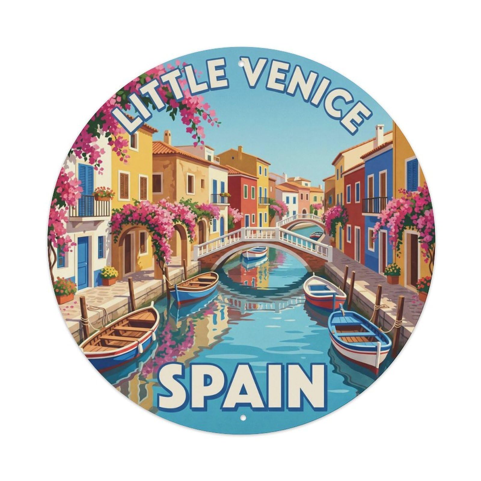 Gran Canaria Mogan Little Venice Spain Marine Travel Metal Tin Sign