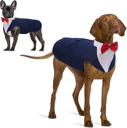 IDOMIK Dog Tuxedo for Small Medium Large Doggie, Detachable Dog Formal Wedding S