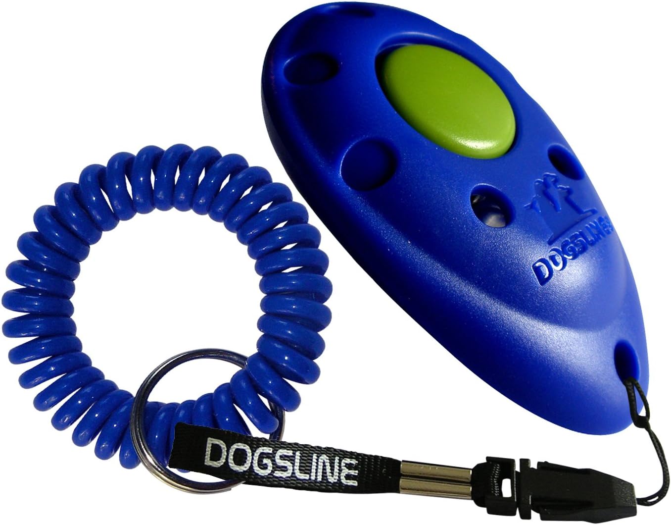 DOGSLINE Profi Clicker with Spiral Bracelet , Clicker Training for dog cat horse , Blue , UKDL04PS