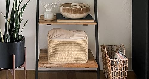 Miniatura 4 de Kriitools Black Woven Rope Storage Cube Baskets for Organizing, Closet Storage Baskets Bins for Shelves, Baby Nursery Towel Toy Cube Bins,