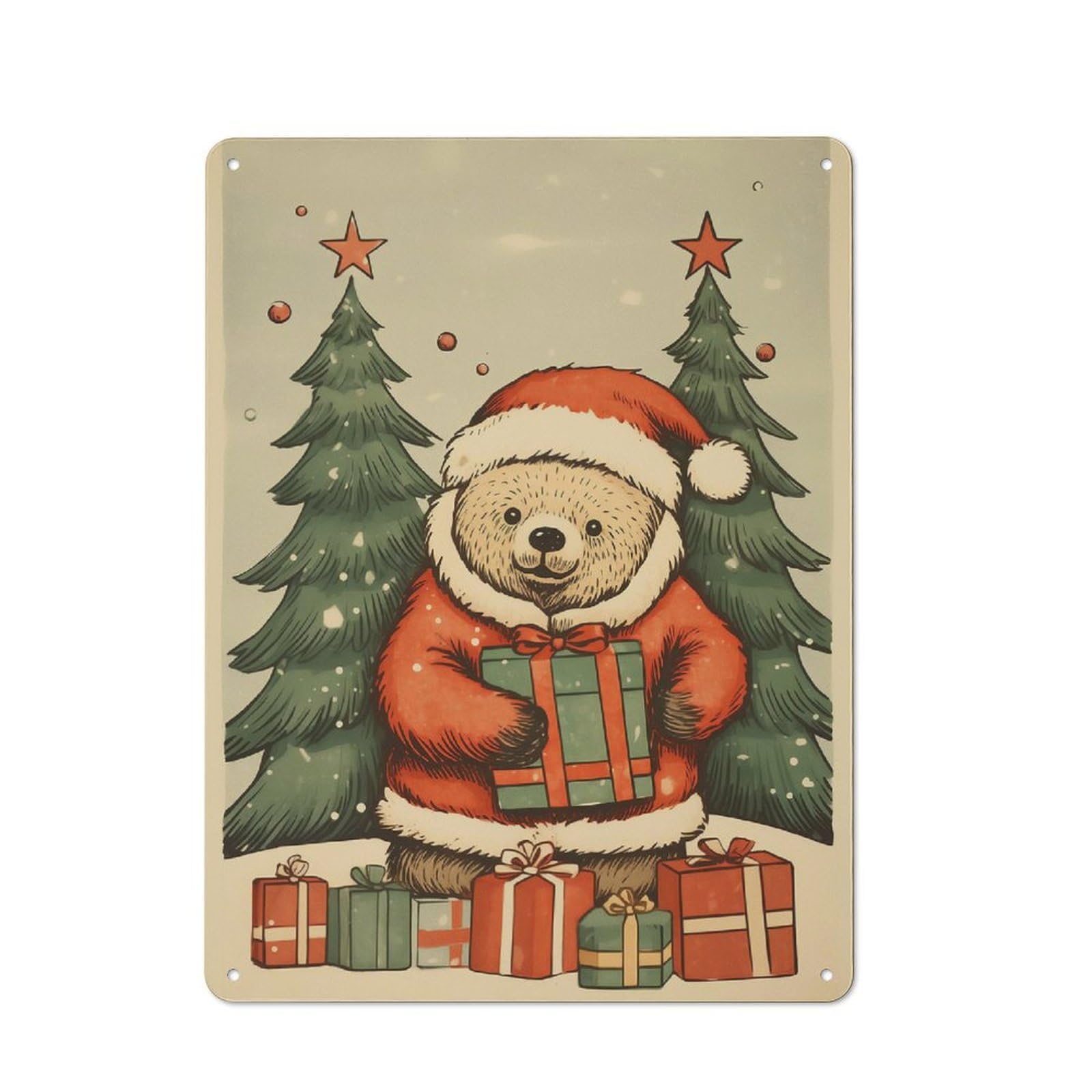 Junmoney Xmas Gifts For Bear Rustic Metal Sign 40X30cm For Kitchen Or Home Bar, Gift For Kitchen Decor Lovers During The Christmas Season