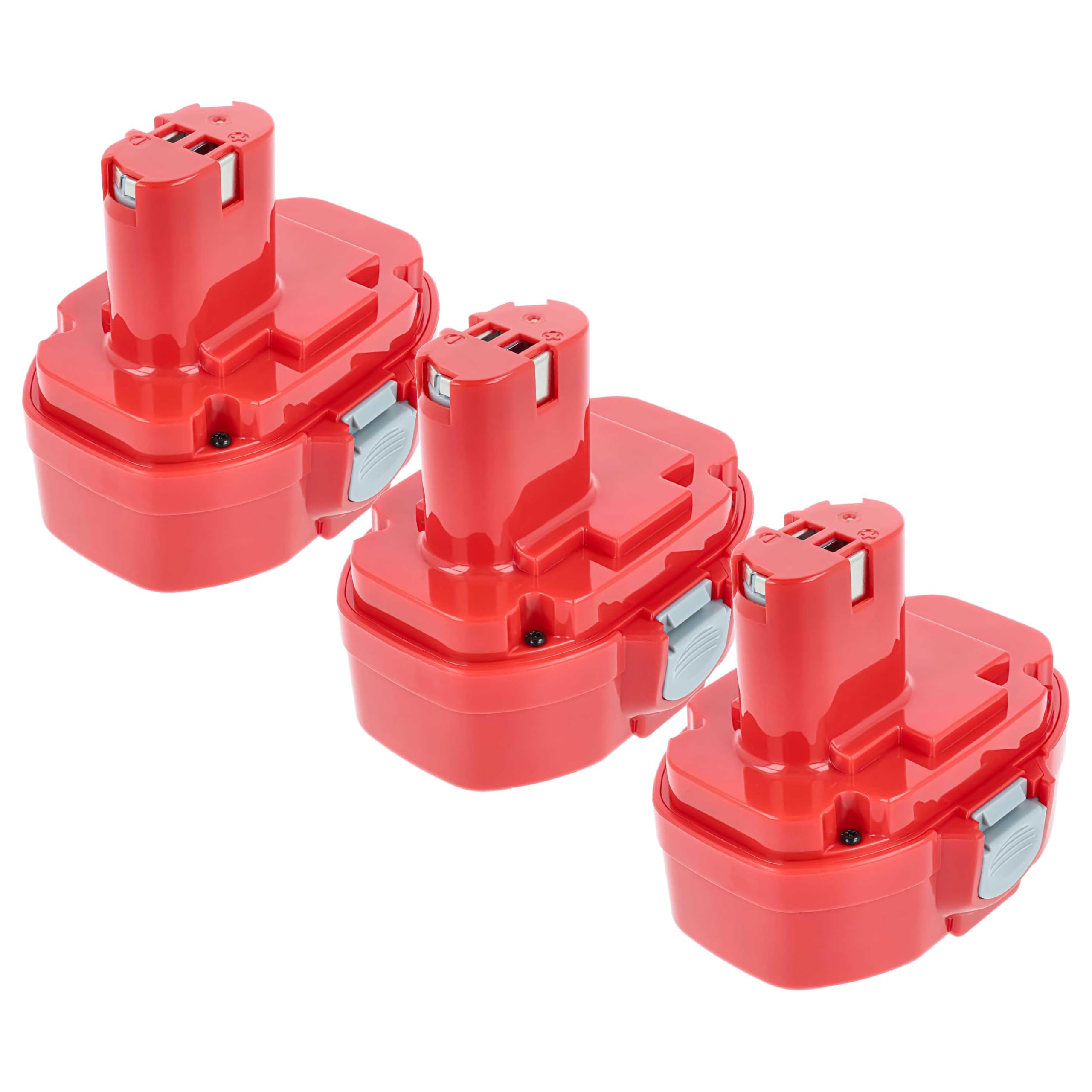 vhbw 3 x NiMH akumulator 2000 mAh (18 V) do elektronarzędzi narzędzia Powertools Tools jak Makita 1822