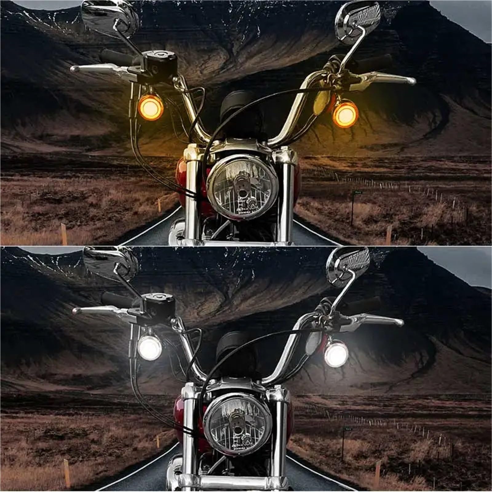 Indicatori direzione Adatto Per Sportster Dyna Touring | Indicatori direzione anteriori posteriori per moto Adatto per Sportster Dyna Touring Softail(4pcs Amber White)