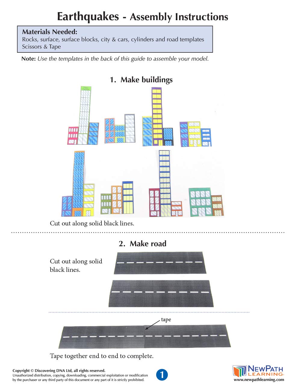 NewPath Earthquakes 3-D Paper Model Making Kit - Individual Student Edition (24-7811)