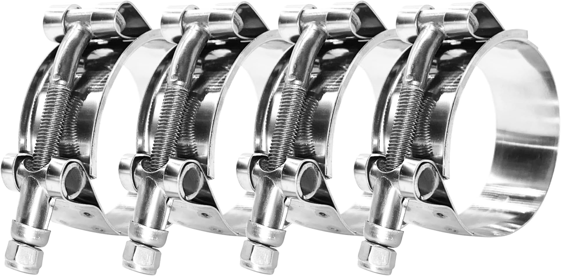 BOTTEN 4 Pack 1" T-Bolt Hose Clamp, Clamp Range 32-37mm for 1" Hose ID, hose clamps Stainless Steel,hose clamp heavy duty,radiator hose clamps