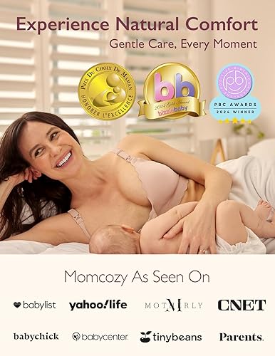 Miniatura 4 de Momcozy Nursing Bras for Breastfeeding, Seamless Pregnancy Maternity Bra Wireless Classic Jelly Strip Support Nursing Bra