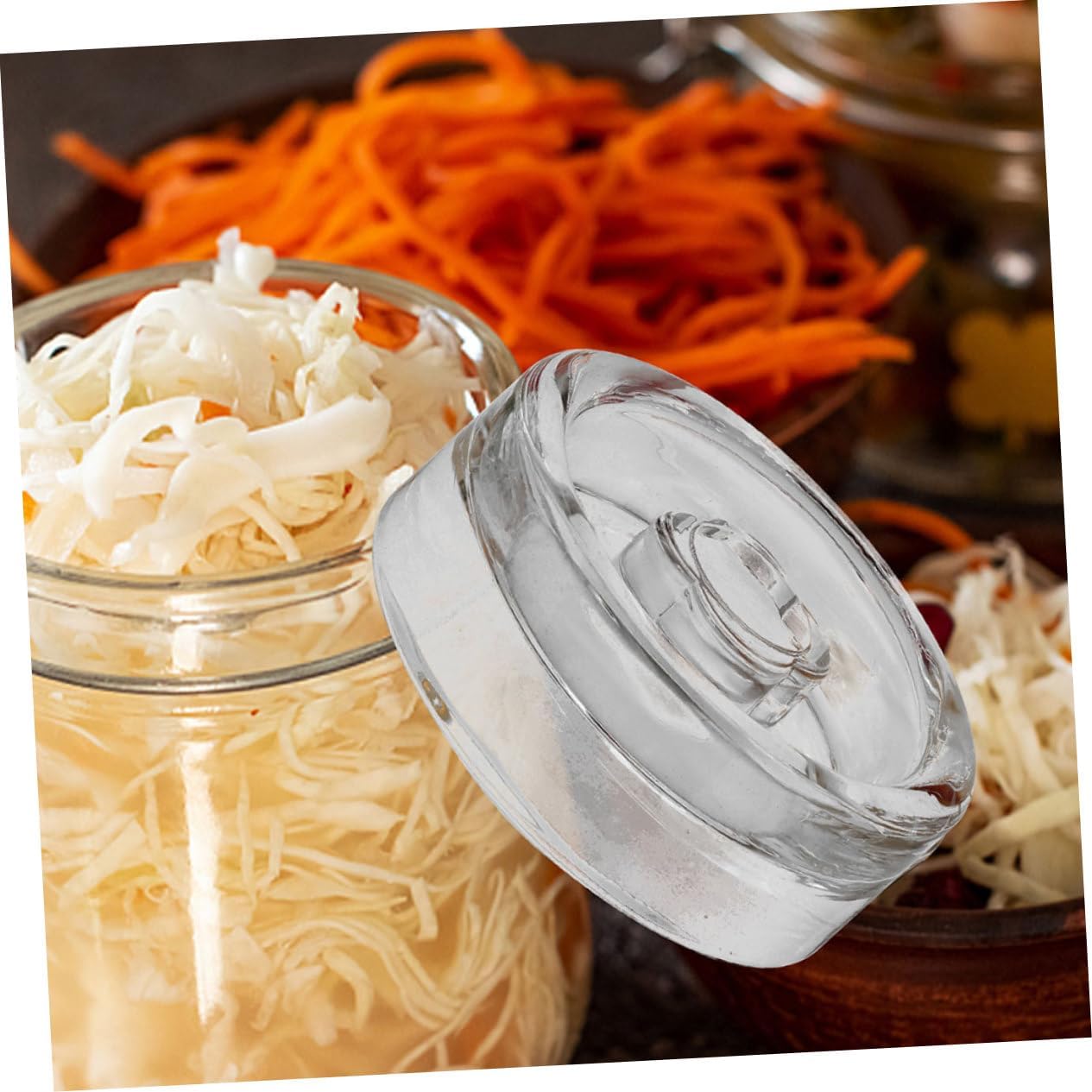 Alipis 9pcs Wide Mouth Fermenting Weights for Jars Heavy Fermentation Lid Handle for Sauerkraut and Other Fermented Foods