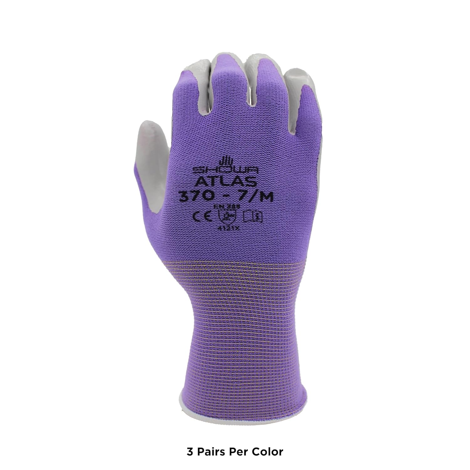 SHOWA Atlas 3704C Professional Nitrile Work Gloves, Breathable High-Dexterity Precision Grip for Landscaping, Gardening & Assembly, General Purpose Gloves, 4 Colors, Large, 12-Pack