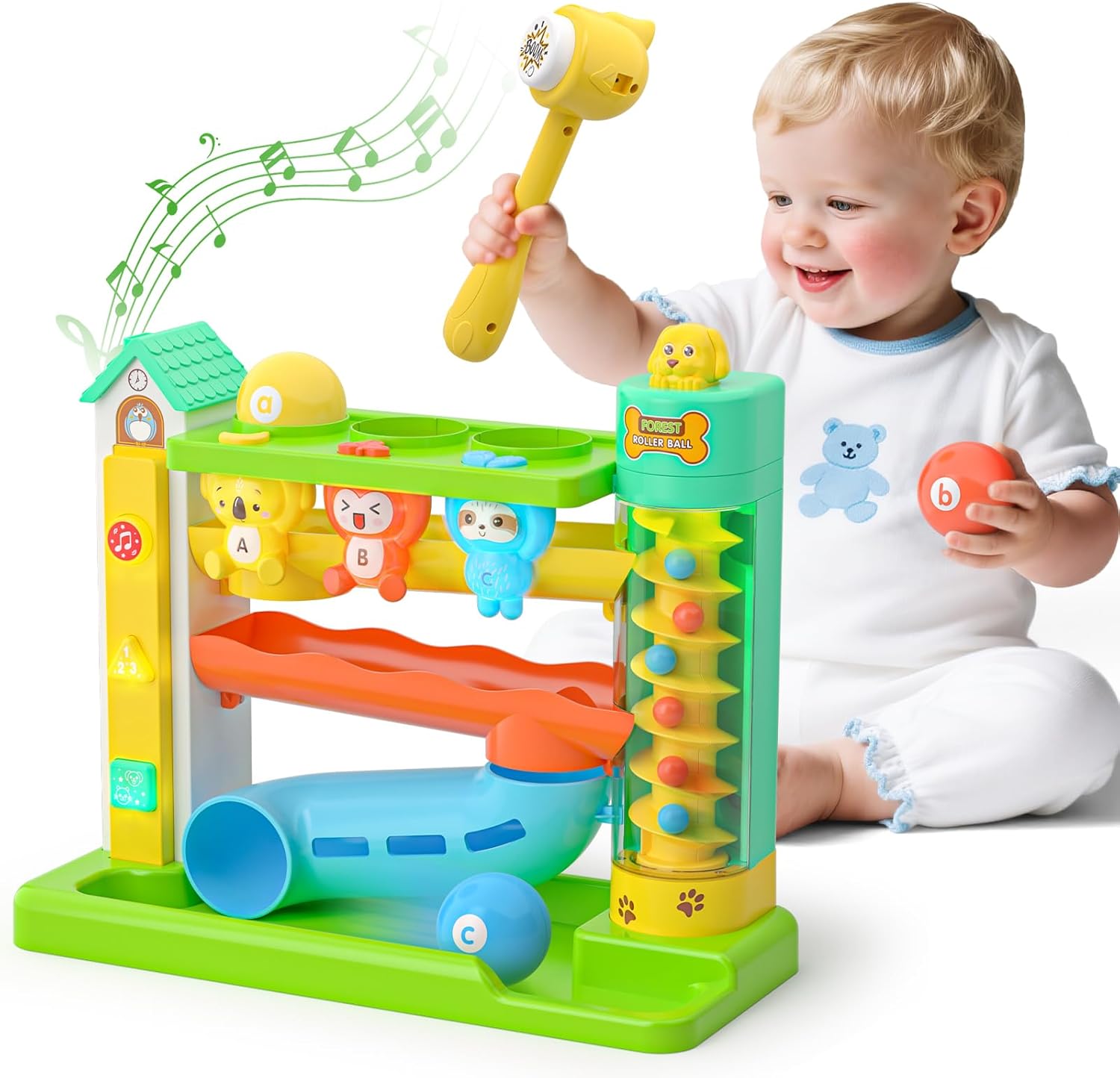 Musical Baby Toys for 1 Year Old Boy Gifts, 1st Birthday Gift First Present for One Yr, Pound A Ball Development Toy for 9-12-18 Months, Interactive Learning Toddler Toys for 1 Year Old Boys Girls