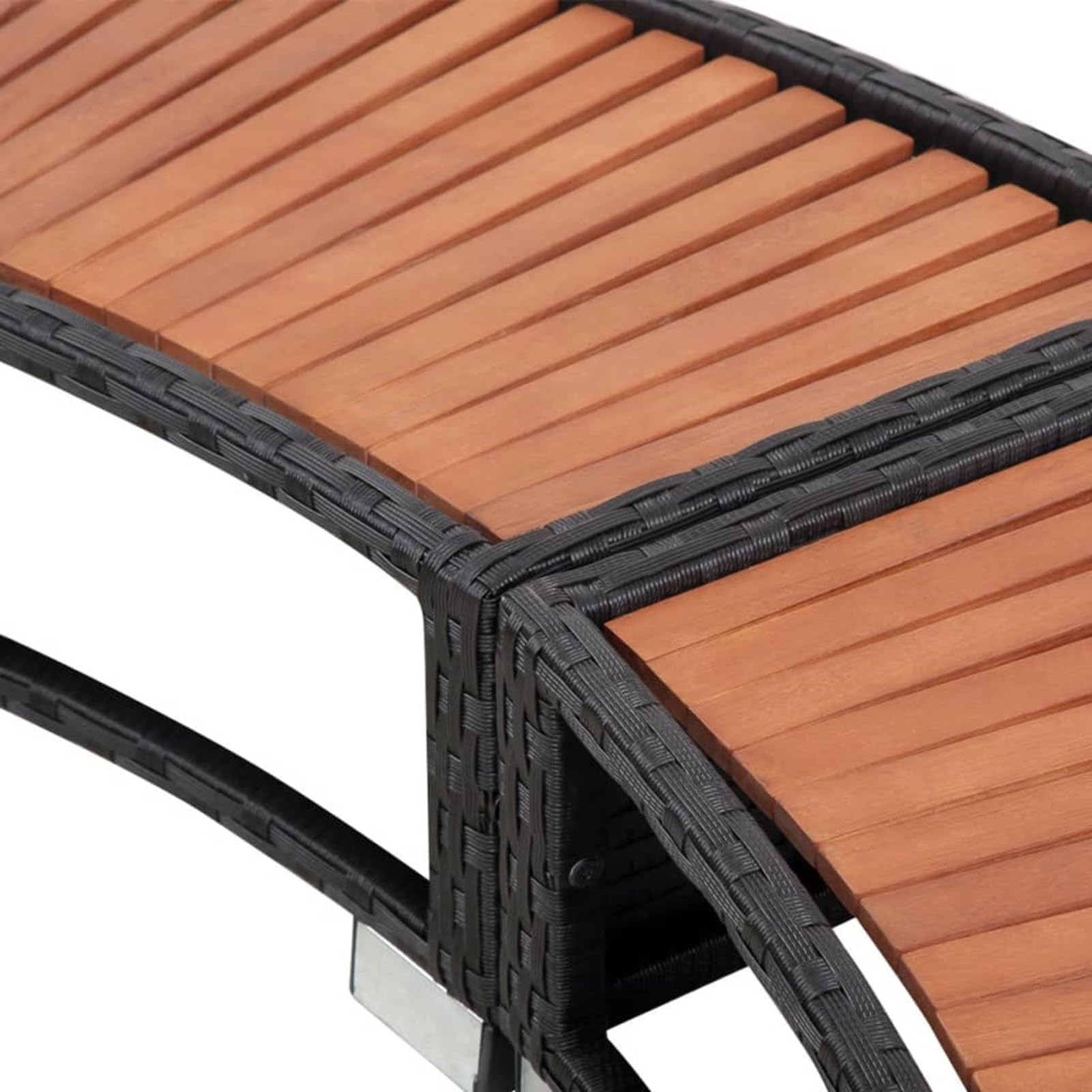 ARKEM Revestimiento de bañera de hidromasaje de ratán sintético Negro Borde de Piscina, para Piscinas, Bañera, Hidromasaje, con Escalones y Almacenamiento