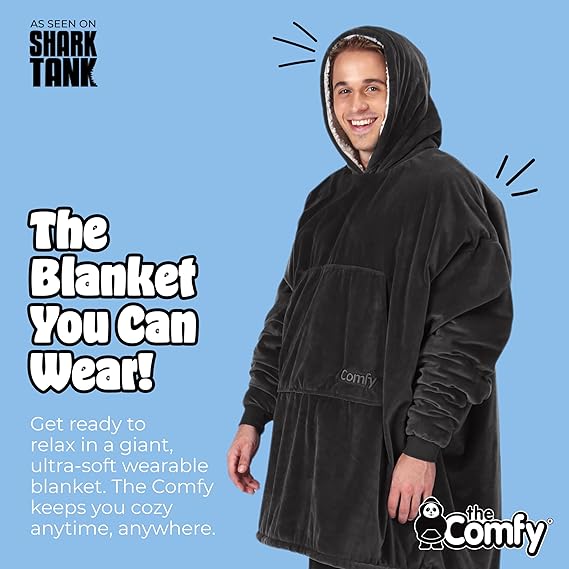 THE COMFY Original | From Shark Tank | Patented | Oversized Sherpa Wearable Blanket Hoodie| Gift for Women & Men | One Size