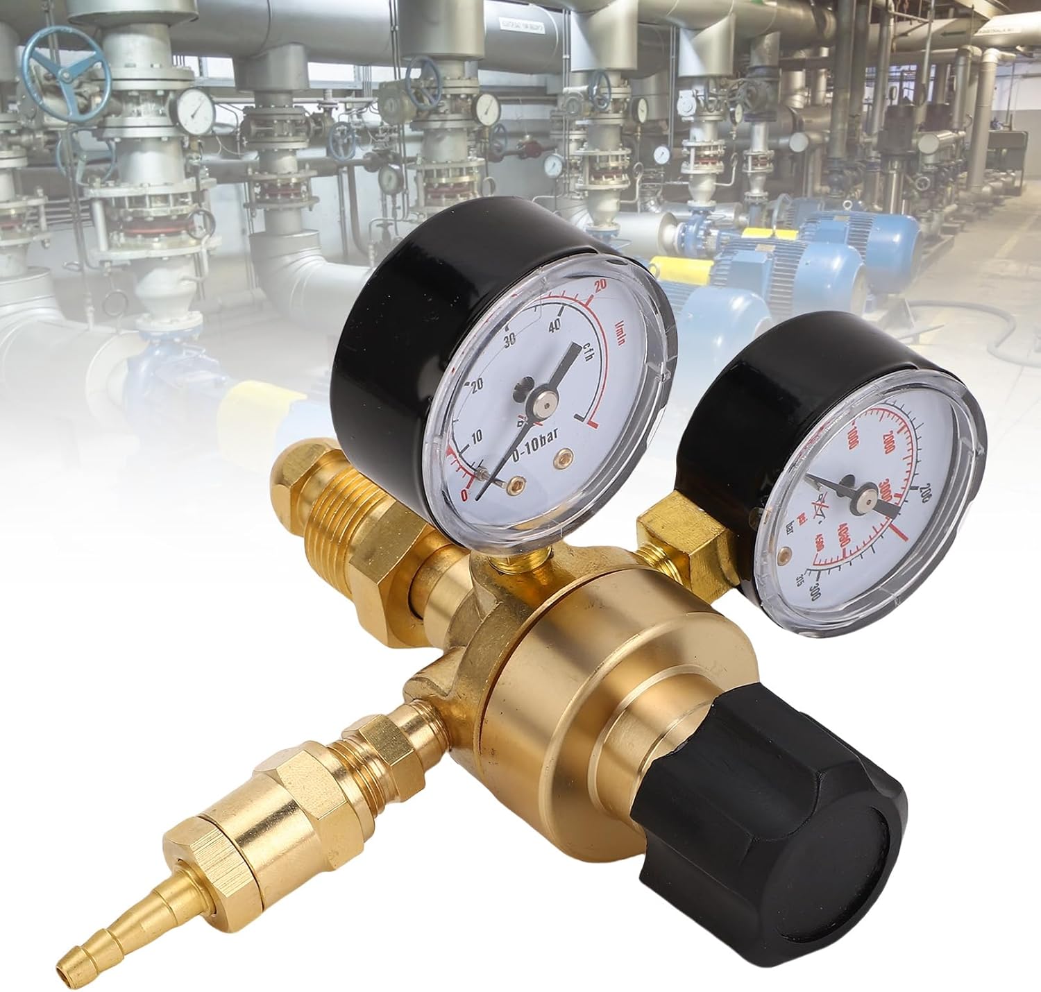 WALFRONT Argon CO2 Flow Meter Argon Gas Regulator 0-315BAR Input 0-10BAR Output for Mig Welding Gas Welder